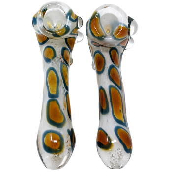 5.5" Frit Dual Color Polka Dot Double Marble Sherlock Hand Pipe - (Pack of 2) [STJ73]